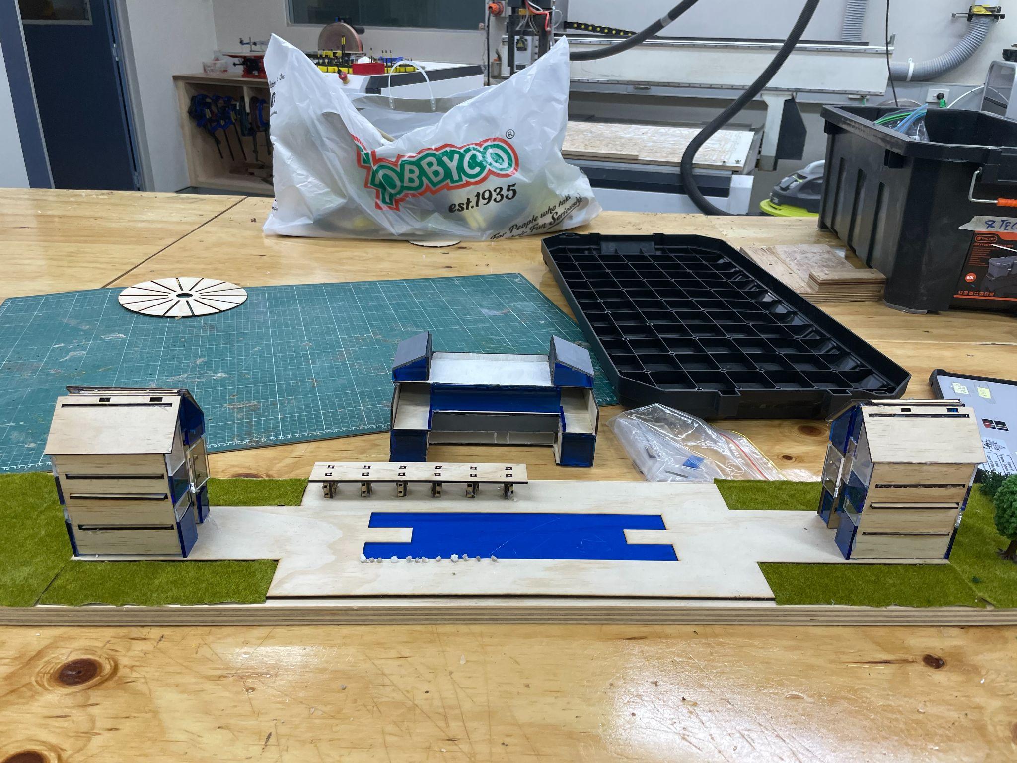 Assembled physical hotel model