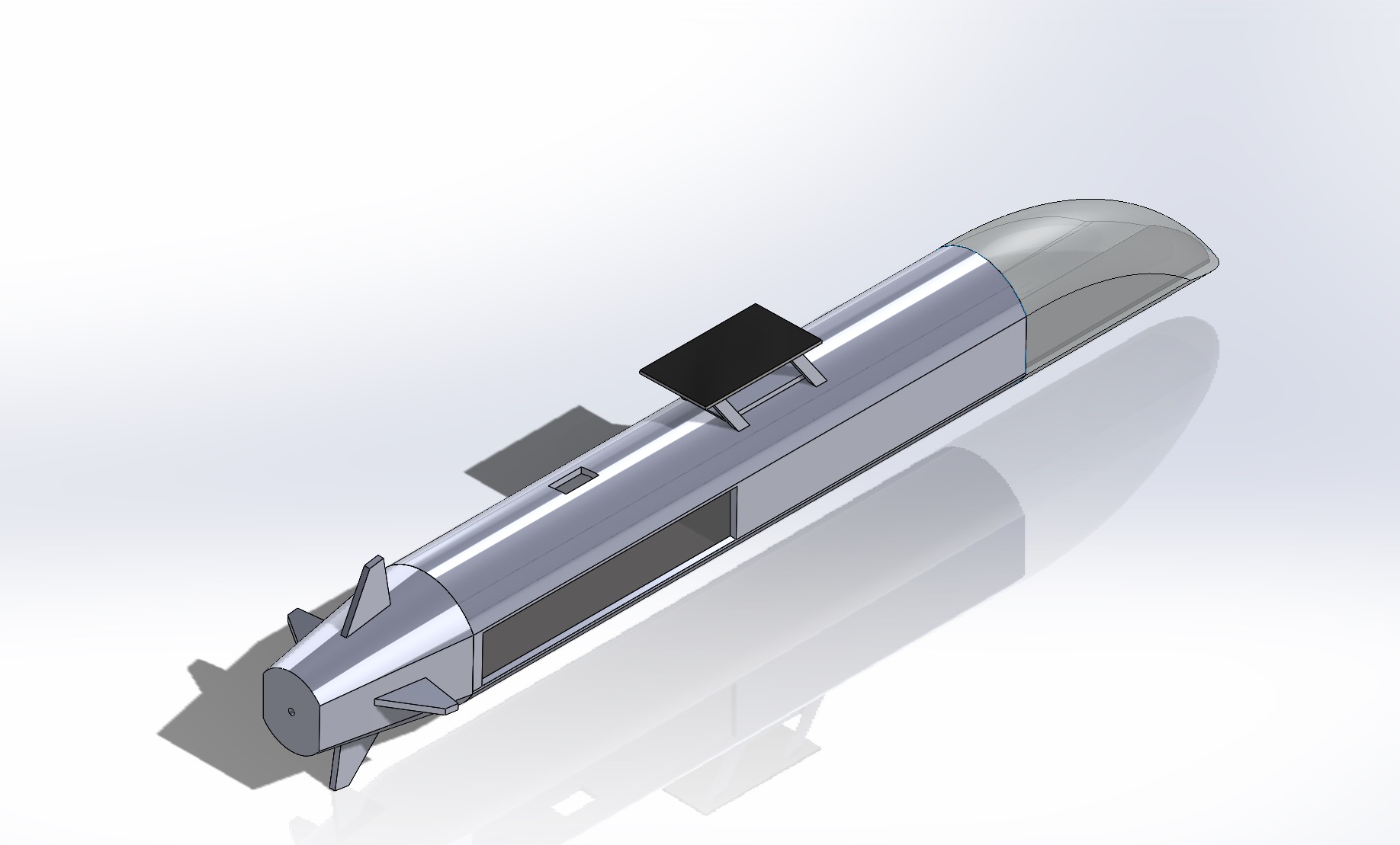 3D printed submarine hull with acrylic windows